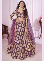 Soft Net Purple Wedding Wear Sequins Work Lehenga Choli